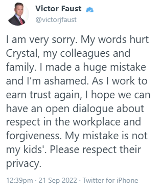 Faust now-deleted tweet